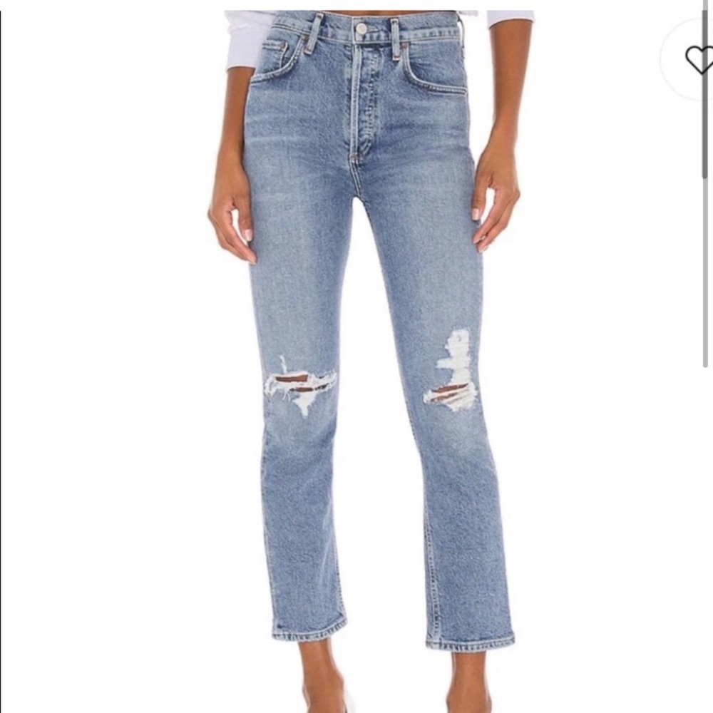 Agolde Riley distressed denim - Picture 2 of 2
